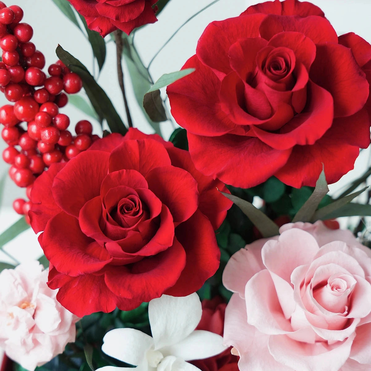 tall red octagonal flower box: product detail or setting