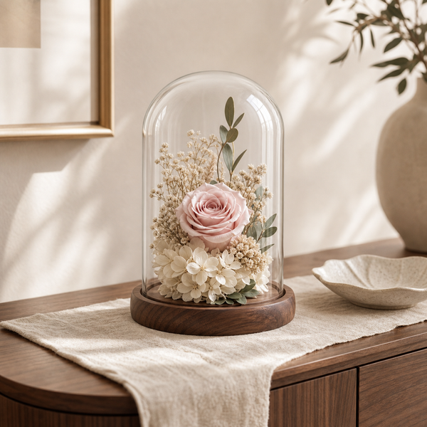 Glass dome preserved flower gift