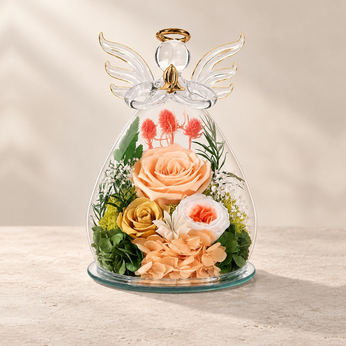 Angel Champagne Keepsake on a warm neutral background
