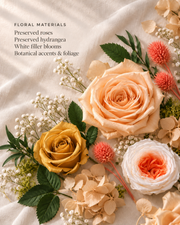 Champagne preserved roses and botanical materials