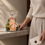 Angel Champagne Keepsake shown beside a person for scale