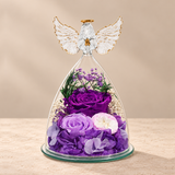 Purple Angel Wings Keepsake on a warm neutral background