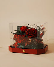short red octagonal flower box: product detail or setting
