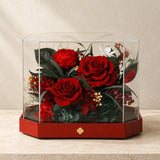 short red octagonal flower box: complete product