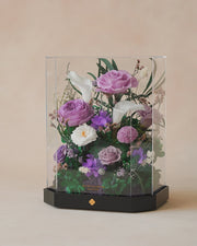 tall purple octagonal flower box: product detail or setting