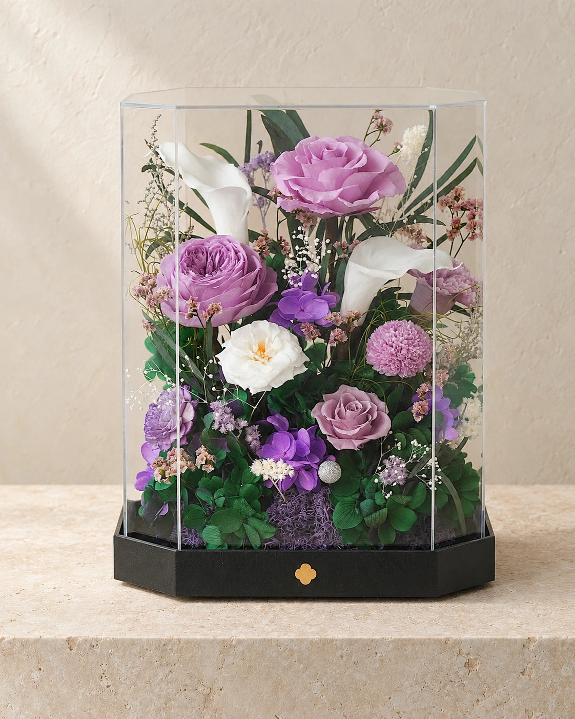 tall purple octagonal flower box: complete product
